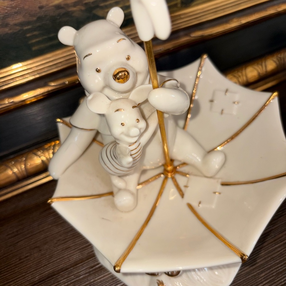 Winnie the pool Bear and piglet with Gold Accents